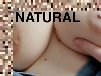 Cumshot on Big Natural Tits Milf
