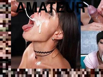 Cum on face and mouth Compilation BY NatalieFlowers