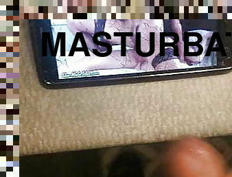 Uncut jerking while watching porn