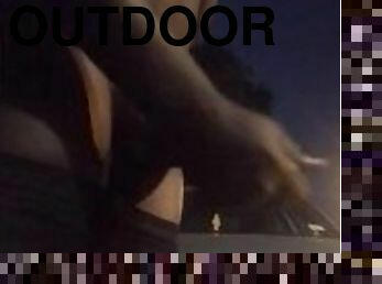 Teen BBC Busts A Fat Nut Outside