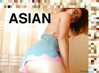 asiatique, enceintes, chatte-pussy, maman, doigtage, baisers, webcam, belle, philippine, brunette