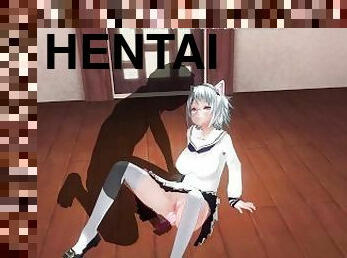 masturbaatio, orgasmi, kolutyttö, opettaja, anaali, lelu, hentai, söpö, 3d