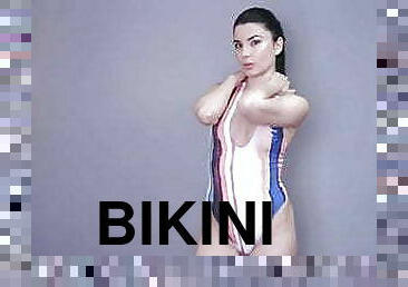 bikini, rambut-perang