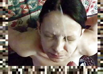 Huge facial for granny