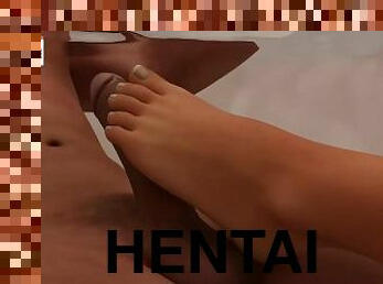 kylpy, hentai, 3d, jalkahomma