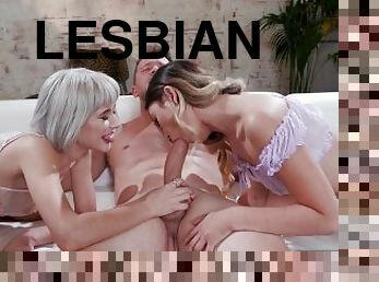 Lesbians Lulu Chu And Jessie Saint Are Down To Fuck A Guy
