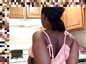 Ebony Bbw Milf in Kitchen