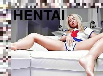 Real Life Hentai - Lika Star hot masturbation with huge dildo, Creampie and Ahegao