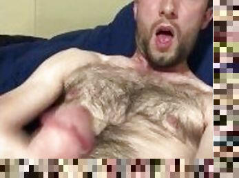 poilue, masturbation, amateur, ejaculation-sur-le-corps, gay, branlette, secousses, ejaculation, fétiche, solo