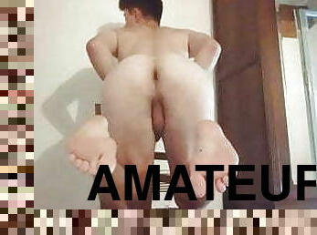 perä, masturbaatio, amatööri, anaali, lelu, gay, käsihomma, jalat, dildo, soolo