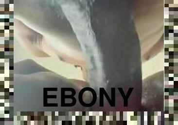 POV under BBC long stroking Ebony pussy