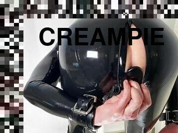Latex Boy Swaps Out Tunnel Plug for Step-Dad's Fat Cock and Sticky Creampie