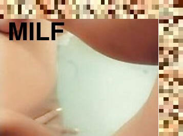 mandi, mastubasi, amatir, jenis-pornografi-milf, sudut-pandang, seorang-diri