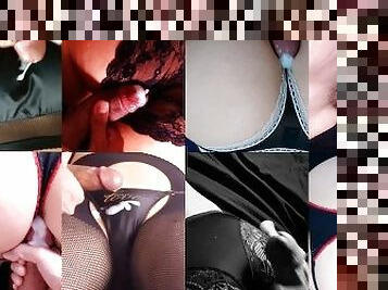 COMPILATION - CUM OVER BLACK PANTIES