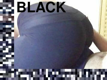 Black leggings dry humping ass grinding till he cum through pants