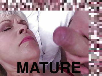 gros-nichons, mature, ejaculation-sur-le-corps, granny, compilation, sur-le-visage