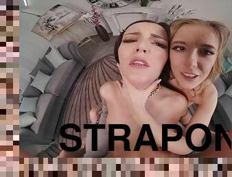 strapon, babe, immens-glied, lesben, junge, spielzeug, pornsterne, 3etwas, gesichtspunkt, petite