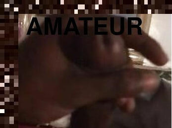 masturbation, amateur, ejaculation-sur-le-corps, ébène, énorme-bite, branlette, solo, hôtel, bite