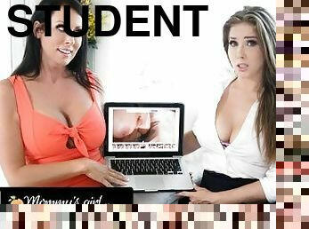 MommysGirl Student Lena Paul Rides Hard StepMILF Reagan Foxx