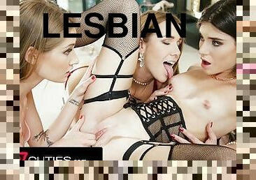LEZ CUTIES - Glamorous Girlies Strip Down For A Fun-Loving Threesome