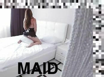 Sexy maid playing with my pillow