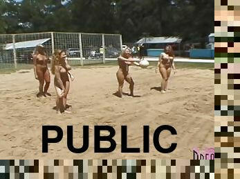 cur, tate-mari, nudist, petrecere, public, amatori