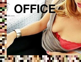 Sexy office secretary shows me her lingerie before sex fetish