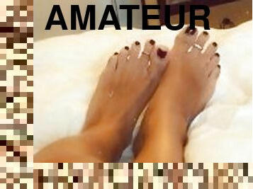 amatör, güzellik, latin-amerikalı-kadın, ayaklar, tek-kişilik