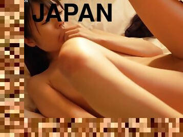 A Japanese young couple copulating in the bedroom