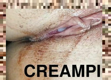 amatör, brudar, creampie, fransk, par, smutsig, pov, italiensk