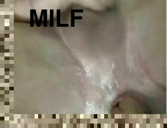 Muscular hubby turned into a cuck bitch by sexy MILF! Pegged him good with my fists and foot!