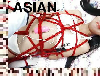 asiatique, jouet, bdsm, bas, lingerie, mignonne, fétiche, bondage, blanc, brunette