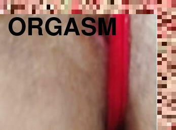 Very close up dildo fucking until girl get orgasm!