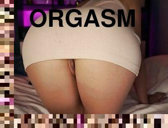 cul, masturbation, orgasme, chatte-pussy, ados, jouet, doigtage, serrée, chevauchement, gode