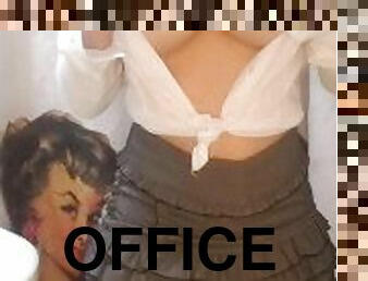 gros-nichons, bureau-office, secrétaire, latina, seins, sexe-habillé, érotique