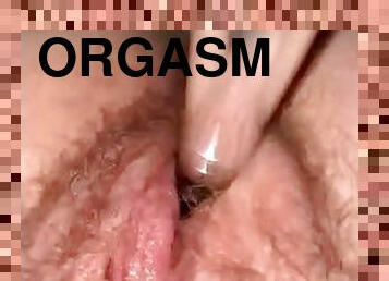 berambut, mastubasi, orgasme, vagina-pussy, muncrat, amatir, remaja, mainan, seorang-diri