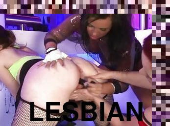 Sweet lesbians fucking their cunts with large toys