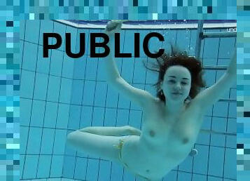 Big tits shaved babe Lada Poleshuk underwater