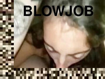 Slut gives Sloppy Blowjob then rides Reverse Cowgirl