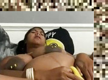 Hot pregnant mom masturbating