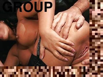Big Tits bang hole enjoys Orgy Group Sex