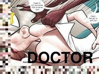 krankenschwester, blasen, arzt, immens-glied, hentai, hintern, krankenhaus, glied