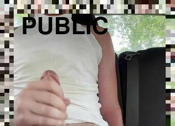 masturbation, pisser, public, amateur, ejaculation-sur-le-corps, énorme-bite, gay, voiture, secousses, ejaculation