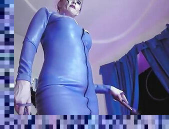 Fetish Dominatix Eva Milf Goddess Purple Latex High Heels Big Ass Mistress Solo Bdsm Femdom