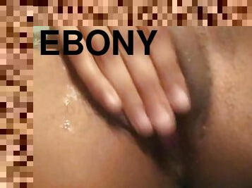 Ebony Teen Rubs Virgin Pussy