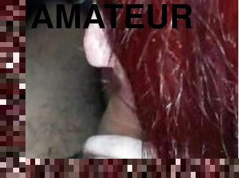 pantat, umum, amatir, blowjob-seks-dengan-mengisap-penis, penis-besar, pasangan, berambut-merah, pelacur-slut, sudut-pandang, sperma