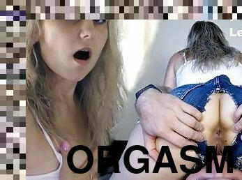 Facesitting Hard Orgasm - She screams "Stop, enough, stop, please