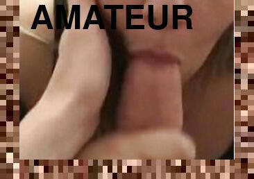 amateur, fellation, énorme-bite, belle-femme-ronde, massive, brunette, bite