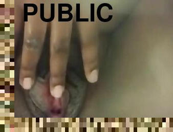 masturbation, public, chatte-pussy, amateur, ébène, black, couple, doigtage, solo