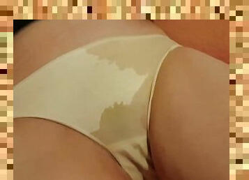? Casually Pissing My Already Pee Stained White Panties Again!